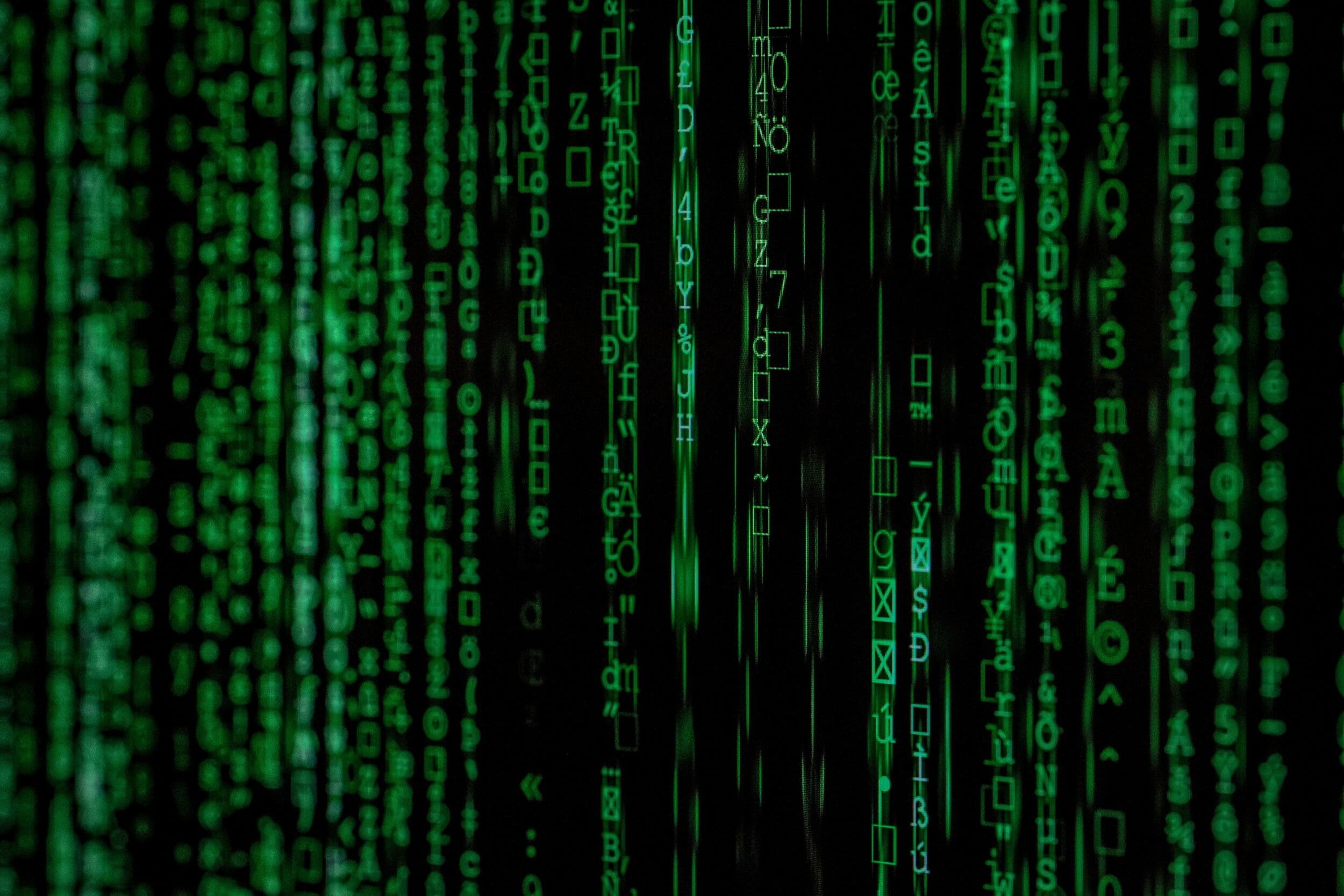 Matrix-style data screen for email marketing templates post