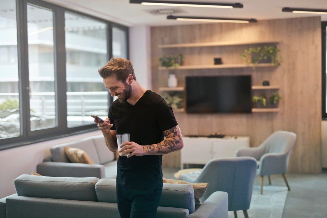 Man with mobile phone for Google first page post