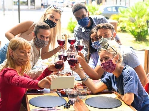 Friends at a winery for engaging content post
