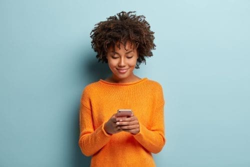 Female checking email for holiday messaging post