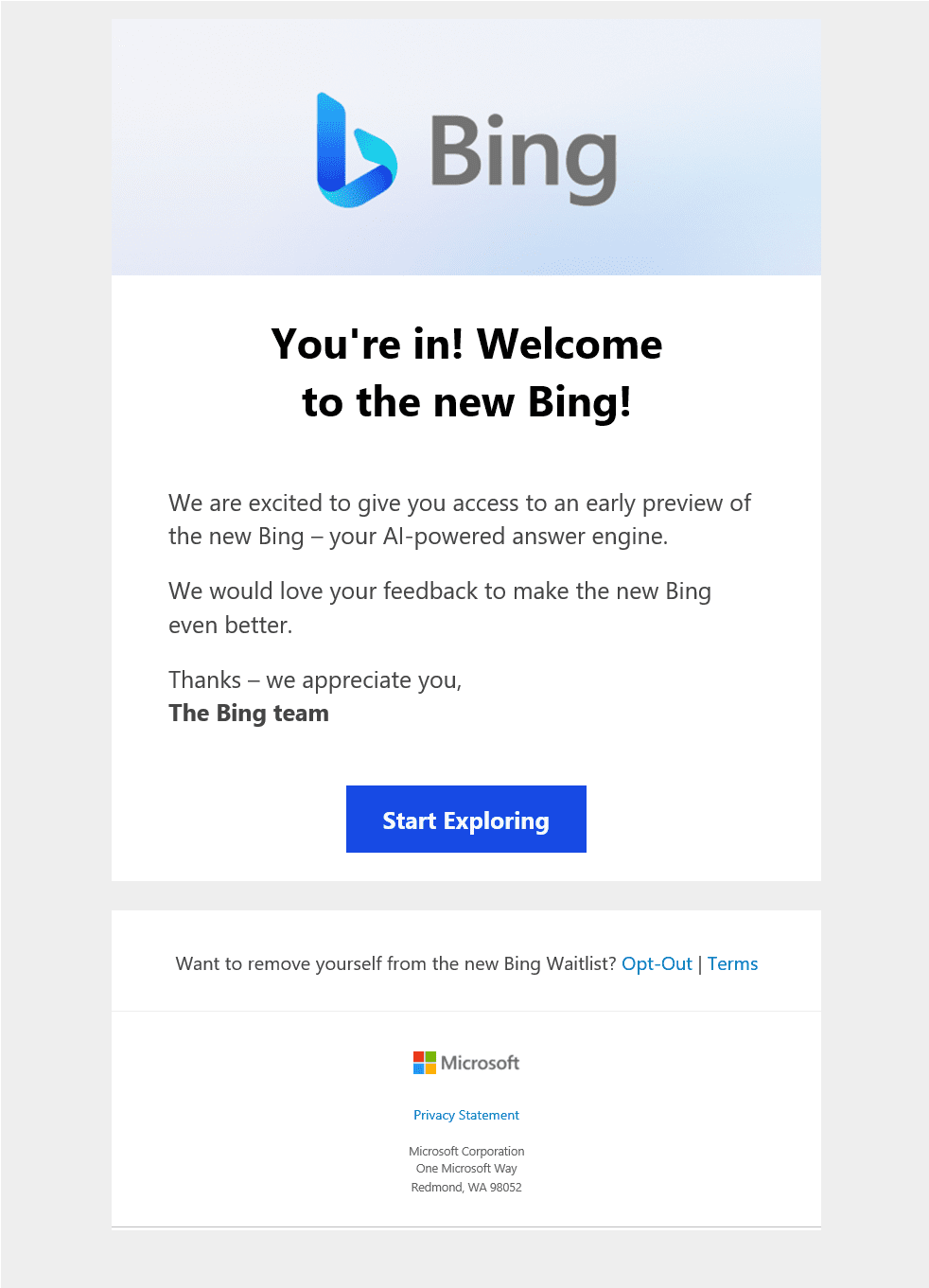 New Bing invitation image for Bing features ChatGPT post